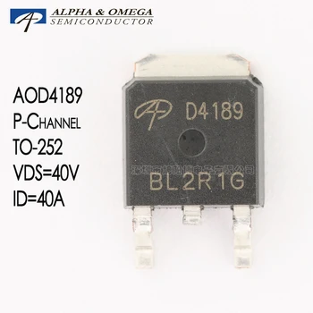 AOD4189 Альфа И Омега Полупроводниковые транзисторы Single MOSFET P Channel 40V40A TO-252 Оригинал 5шт D4189 Изображение
