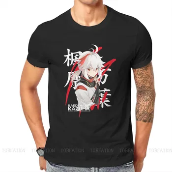 Мужская футболка Genshin Impact Game Paimon Kaedehara Kazuha, мягкая футболка для отдыха, новинка, модная Свободная Изображение