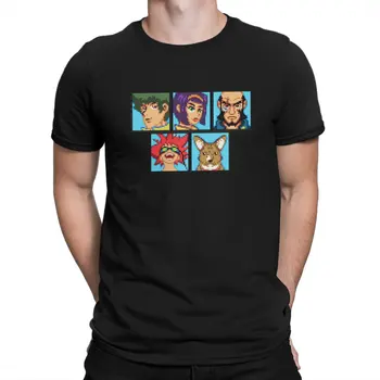 Пиксельная футболка для мужчин Cowboy Bebop Spike Аниме Одежда Новинка, Удобная Футболка из полиэстера Изображение