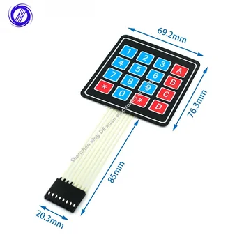 1*4 3*4 4*4 4*5 Матричный массив / Матричная клавиатура с 16-клавишным мембранным переключателем клавиатуры для arduino 1x4 3x4 4x4 4x5 Изображение