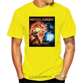 Новый Scorpion Vs. Саб Зиро -футболка для видеоигр Mortal Kombat в стиле ретро с круглым вырезом Изображение