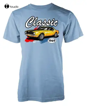 Американская классика 1969 Muscle Car Взрослая футболка Футболка на заказ Aldult Подростковая футболка унисекс с цифровой печатью Модная Забавная новинка Изображение