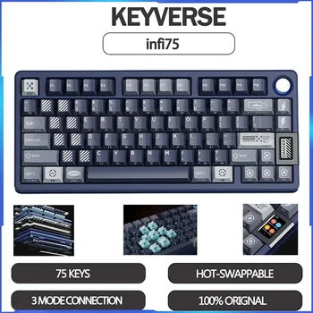 Механическая клавиатура Keyverse Infi75 Keep Out с возможностью горячей замены 75 клавиш, 3-режимный Usb/2.4 g/bluetooth, Беспроводная Игровая клавиатура с Rgb подсветкой Изображение