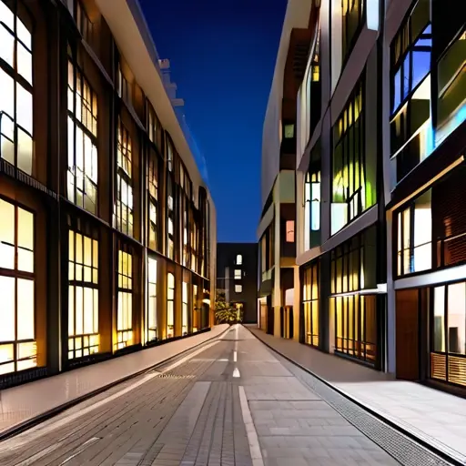 Атмосфера современных жилых улиц