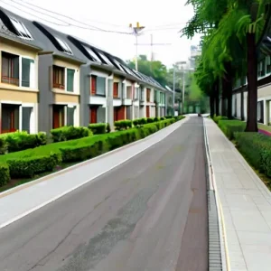 Атмосфера современных жилых улиц